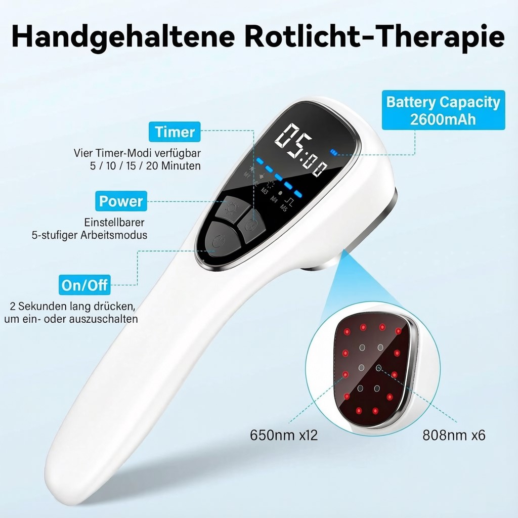 FZZMAX LD188 Cold Laser Therapy Device - 808nm & 650nm LLLT, High Power with Pulse Mode - Image 6