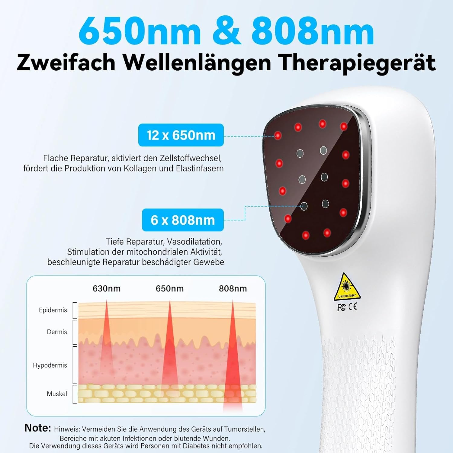 FZZMAX LD188 Cold Laser Therapy Device - 808nm & 650nm LLLT, High Power with Pulse Mode - Image 5