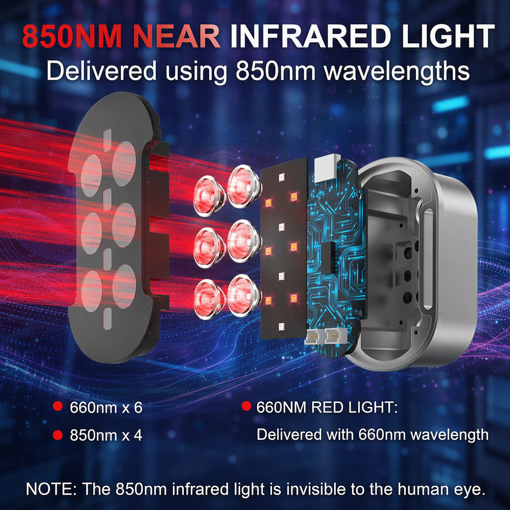 FZZMAX LD308 Portable Red Light Panel – 660nm & 850nm Dual-Wavelength Therapy - Image 5